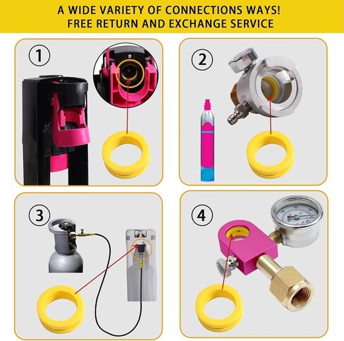 Pink Co2 Cylinder Gaskets,Compatible Duo/Terra/Art O Rings Soda Machine Sealing Rings Repair Replacement,5pcs in Saudi Arabia