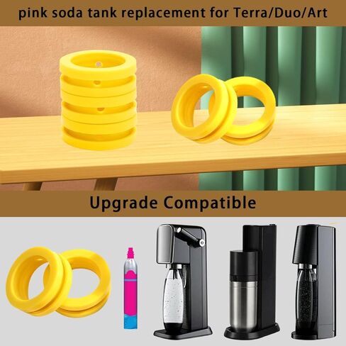 Pink Co2 Cylinder Gaskets,Compatible Duo/Terra/Art O Rings Soda Machine Sealing Rings Repair Replacement,5pcs in Saudi Arabia