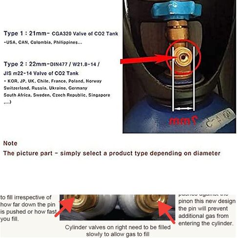 خراطيش اسطوانة ثاني أكسيد الكربون لزجاجة الصودا للاستخدام المنزلي، مجموعة وصلات إعادة تعبئة المحول، مجموعة الخيوط ملحقات بديلة لخزان ماكينة الصودا (W21.8-14 إلى TR21-4) in Kuwait