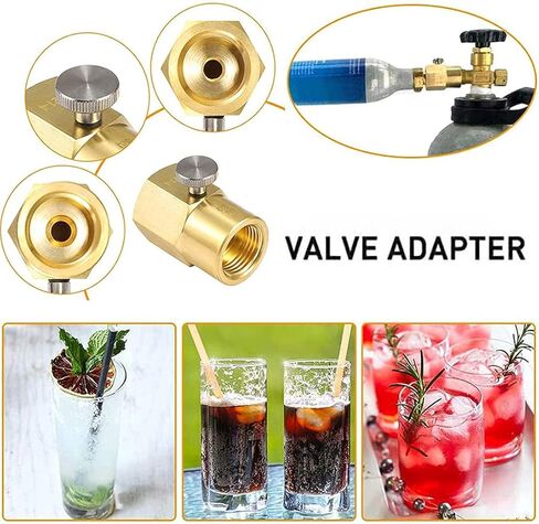 خراطيش اسطوانة ثاني أكسيد الكربون لزجاجة الصودا للاستخدام المنزلي، مجموعة وصلات إعادة تعبئة المحول، مجموعة الخيوط ملحقات بديلة لخزان ماكينة الصودا (W21.8-14 إلى TR21-4) in Kuwait