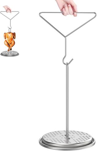 Turkey Hanger, Turkey Rack for Smoker,Three-legged Bracket Grill Super Skewers for Smoke, Vertical Chicken Rack for Smoking Whole Chicken/Turkey, Poultry Hanger for Pit Barrel, Green Egg Smoker,4 PACK in Kuwait