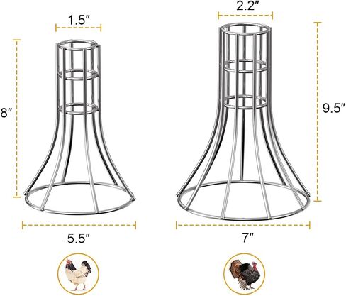 Turkey Hanger, Turkey Rack for Smoker,Three-legged Bracket Grill Super Skewers for Smoke, Vertical Chicken Rack for Smoking Whole Chicken/Turkey, Poultry Hanger for Pit Barrel, Green Egg Smoker,4 PACK in Kuwait