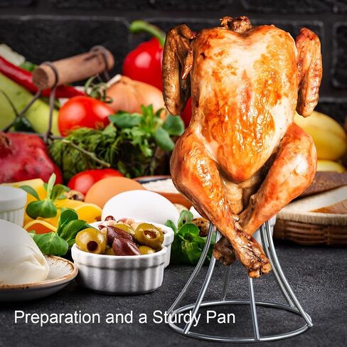 Turkey Hanger, Turkey Rack for Smoker,Three-legged Bracket Grill Super Skewers for Smoke, Vertical Chicken Rack for Smoking Whole Chicken/Turkey, Poultry Hanger for Pit Barrel, Green Egg Smoker,4 PACK in Kuwait