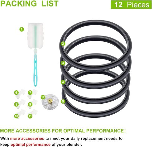 Blender Gasket Replacement Parts, Rubber O Ring Replacement for Nutribullet Blender 900W & 600W Series, Gaskets Replacement for Nutribullet Blade Including Shock Pad (10 Pieces) in Saudi Arabia