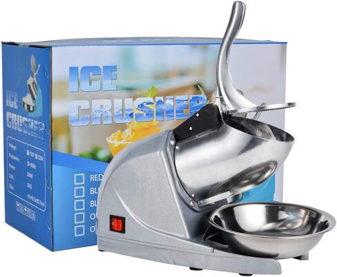 Electric Ice Crushers Machine Shaved Ice Machine Ice Snow Cone Maker Professional Double Blades Stainless Steel Ice Shaver Machine for Home Commercial Use (Blue) in Kuwait
