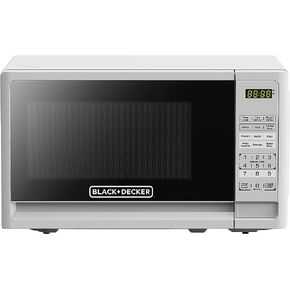 BLACK+DECKER 0.7 Cu. Ft. 700-Watt Compact Countertop Digital Microwave Oven, LED Lighting, Child Lock, Stainless Steel in Kuwait