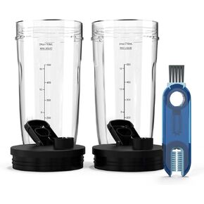 كوب خلاط نينجا بديل 24 اونصة مع غطاء مانع للتسرب، اكواب 24 اونصة لنينجا اوتو iQ BL480 BL482 BL642 BL682 BL682 BL450 BN401 BN751 BN801 فودي SS351 SS151 SS401 Q بليد Q in Kuwait