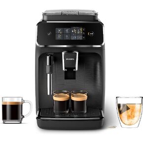 Philips 1200 Series Fully Automatic Espresso Machine - Classic Milk Frother, 2 Coffee Varieties , Intuitive Touch Display, Black, (EP1220/04) in Saudi Arabia