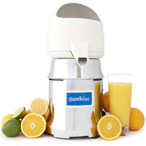 Sunkist Growers J-1 Commercial Juicer | Citrus Press | Electric Juice Extractor | Chrome | Includes 3 Interchangeable Extracting Bulbs | 20 Gallon Per Hour Ability | 31 Pounds in Kuwait