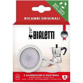 Bialetti Spare Parts, Includes 3 Gaskets and 1 Plate, Compatible with Moka Express, Fiammetta, Break, Happy, Dama, Moka Timer and Rainbow (6 Cups) in Saudi Arabia