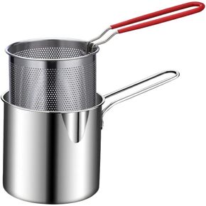 SHERCHPRY 1 Set of Stainless Steel Stock Fry Pot with Strainer Basket, Deep Fryers Frying Pot for Frying Fish Shrimp Chicken and Fries in Saudi Arabia
