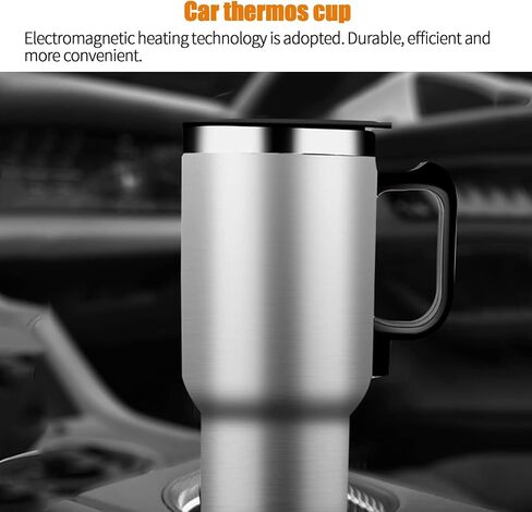 Jawmoy 1 PC Car Heating Cup, 12V Car Heating Cup, Car Insulation Bottle, for Heating Water, Coffee, Milk, Tea (Silver) in Saudi Arabia