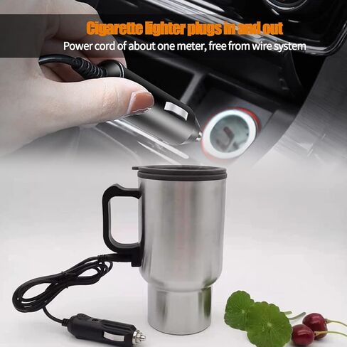Jawmoy 1 PC Car Heating Cup, 12V Car Heating Cup, Car Insulation Bottle, for Heating Water, Coffee, Milk, Tea (Silver) in Saudi Arabia