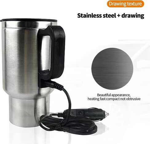 Jawmoy 1 PC Car Heating Cup, 12V Car Heating Cup, Car Insulation Bottle, for Heating Water, Coffee, Milk, Tea (Silver) in Saudi Arabia