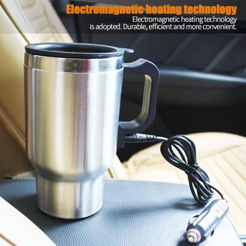 Jawmoy 1 PC Car Heating Cup, 12V Car Heating Cup, Car Insulation Bottle, for Heating Water, Coffee, Milk, Tea (Silver) in Saudi Arabia