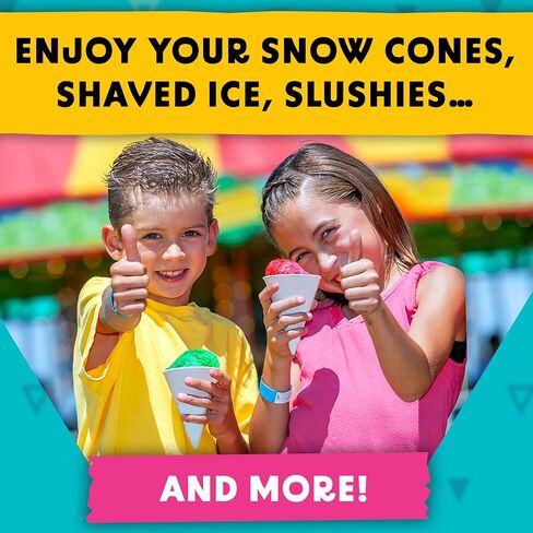 [4 Pack] Plastic Reusable Snow Cone Cups for Your Snow Cone Maker - No Leak, Durable Shaved Ice Cone Cups - Snow Cone Cup for Slushies, Shaved Ice Syrup or Juice - Family Pack Snow Cone Cups 6 oz in Saudi Arabia