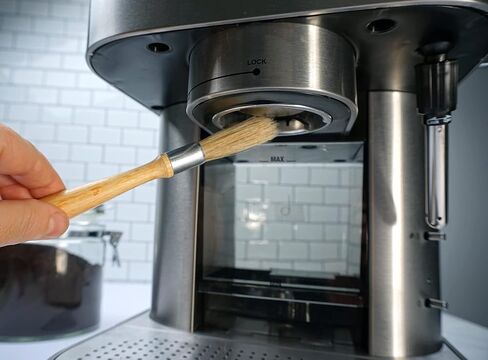 RSVP International Espresso Coffee Kitchen Cleaning Tool, Machine Brush, Red in Kuwait