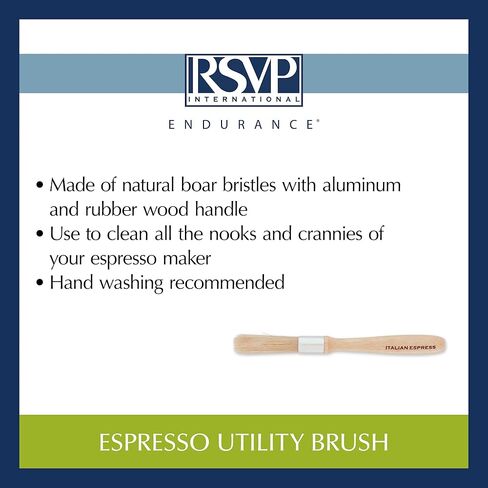 RSVP International Espresso Coffee Kitchen Cleaning Tool, Machine Brush, Red in Kuwait