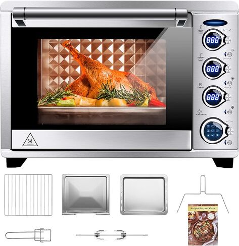WerkWeit Toaster Oven - 38QT XXL Convection Oven Stainless steel Countertop Oven with 9-in-1 Functionality, Digital Control, Eco Display Mode & Larger Interior Capacity in Kuwait