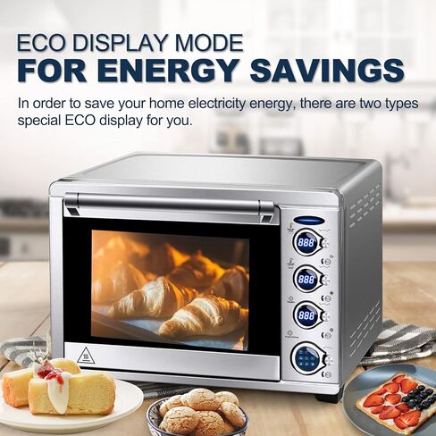 WerkWeit Toaster Oven - 38QT XXL Convection Oven Stainless steel Countertop Oven with 9-in-1 Functionality, Digital Control, Eco Display Mode & Larger Interior Capacity in Kuwait
