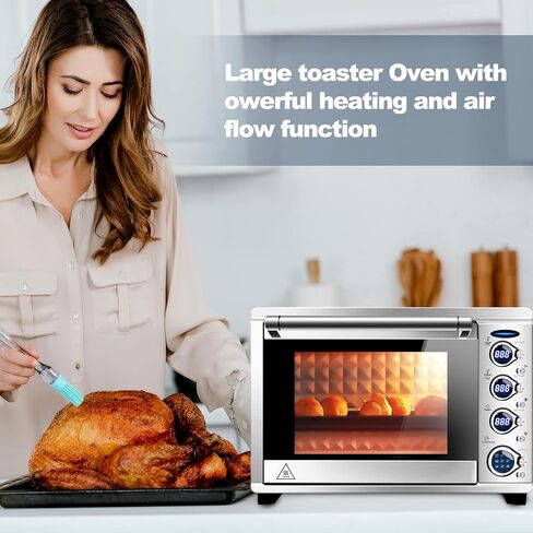 WerkWeit Toaster Oven - 38QT XXL Convection Oven Stainless steel Countertop Oven with 9-in-1 Functionality, Digital Control, Eco Display Mode & Larger Interior Capacity in Kuwait