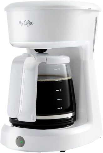 Mr. Coffee 12-Cup Coffee Maker Grab-a-Cup Auto Pause Easy Cleanup White in Saudi Arabia