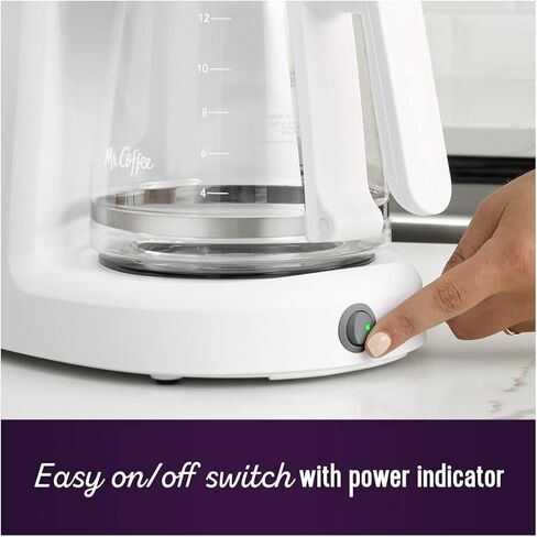 Mr. Coffee 12-Cup Coffee Maker Grab-a-Cup Auto Pause Easy Cleanup White in Saudi Arabia