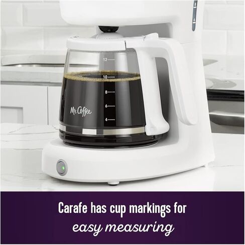 Mr. Coffee 12-Cup Coffee Maker Grab-a-Cup Auto Pause Easy Cleanup White in Saudi Arabia