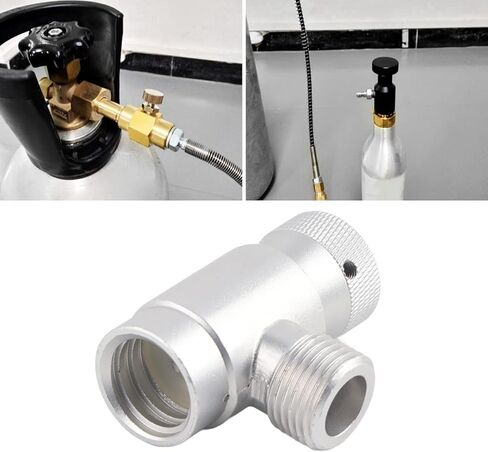 محول إعادة تعبئة Jerss Co2 Cga320 الكل في واحد طقم موصل أجزاء محول موصل محول موصل فضي لمفك البراغي مجموعة رأس الرذاذ المنبثقة in Kuwait