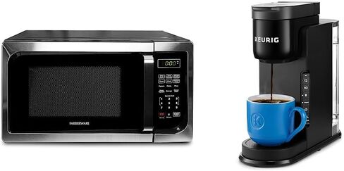 ميكروويف فاربروير كونترتوب 900 واط، 0.9 قدم مكعب - فرن ميكروويف مع إضاءة LED وقفل للأطفال - مثالي للشقق ومحمصة بروكتور سيليكس 4 شرائح مع فتحات واسعة للغاية للخبز in Kuwait