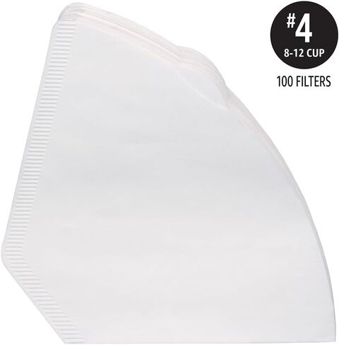 Amazon Basics Number 4 Cone Coffee Filters for 8-12 Cup Coffee Makers, White, 100 Count in Saudi Arabia