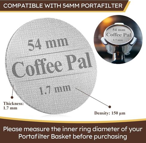 51mm Puck Screen, Espresso Filter Screen for 51mm Portafilter Basket, Lower Shower Screen - 1.7mm Thickness 150μm Mesh - 316 Stainless Steel in Saudi Arabia
