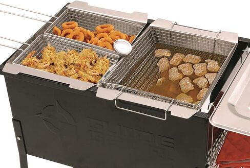 Triple Propane Deep Fryer-3 Basket Stainless Steel Cooker-8 Gal. Oil Capacity-32 QT.-Outdoor Fish Fry/Turkey/Chicken Wings Deep Fryer-148,000 BTU with Hose and Regulator-Ideal for Home & Commercial in Saudi Arabia