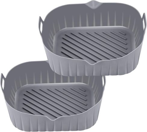 سوويلهيت بطانات سيليكون للمقلاة الهوائية: قطعتان من ملحقات سلة ايفرير مربعة غير لاصقة قابلة لاعادة الاستخدام والغسل من السيليكون لـ 4-7 كوارت in Kuwait