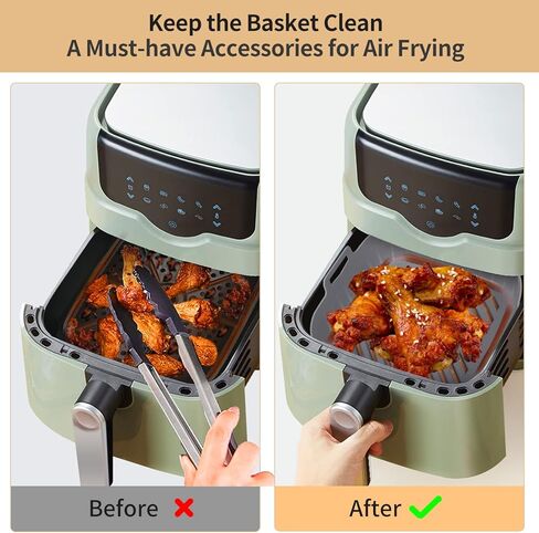 سوويلهيت بطانات سيليكون للمقلاة الهوائية: قطعتان من ملحقات سلة ايفرير مربعة غير لاصقة قابلة لاعادة الاستخدام والغسل من السيليكون لـ 4-7 كوارت in Kuwait