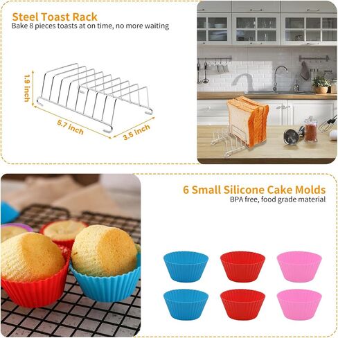 Air Fryer Accessories Set 12pcs Compatible for 4, 4.2, 5, 5.5, 5.8 QT Gowise Cosori Phillips Ninja Cozyna Air Fryer in Saudi Arabia