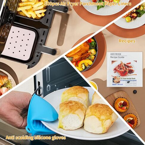 Air Fryer Accessories Set 12pcs Compatible for 4, 4.2, 5, 5.5, 5.8 QT Gowise Cosori Phillips Ninja Cozyna Air Fryer in Saudi Arabia