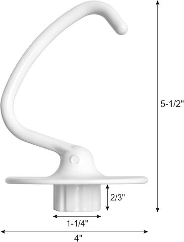 K45DH Dough Hook for KitchenAid Mixer, Coated Dough Attachment for KitchenAid K45 K45SS KSM90 KSM150 Tilt-Head Stand Mixers, 4.5/5.0 Quart Bowel in Saudi Arabia