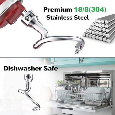 عجين هوك بديل لخلاط حامل المطبخ ، Aikeec الفولاذ المقاوم للصدأ K45DH عجين هوك لخلاطات المطبخ مسند in Kuwait