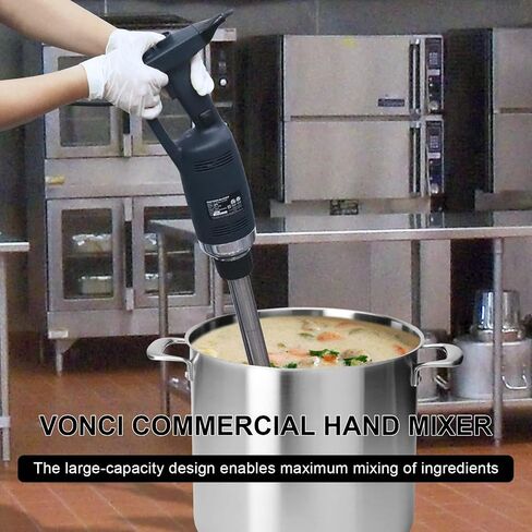 VONCI 500W Commercial Immersion Blender, 16" SUS 304 Removable Shaft, Heavy Duty Power Hand Mixer with Variable Speed 6000-20000RPM, Professional Electric Stick Blender for Restaurant Kitchen Use. in Saudi Arabia