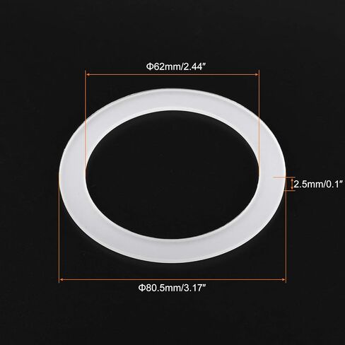 MECCANIXITY Gasket Seal Coffee Maker White Silicone Ring Replacement 38x50x2.2mm for 1-Cup Aluminium Coffee Pot, Pack of 3 in Saudi Arabia