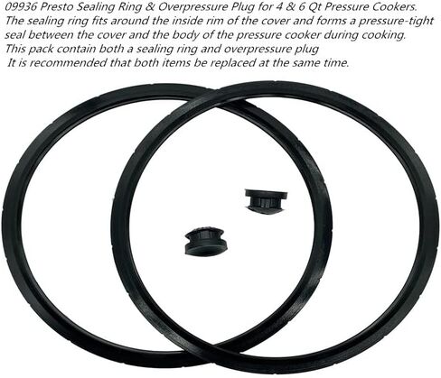 حلقة اغلاق وحشية وقابس الضغط الزائد من سيجيلي 09936 (مجموعتان في كل عبوة) متوافقة مع موديلات بريستو المختلفة سعة 6 كوارت بديلة 09936 09904 و50295 in Kuwait