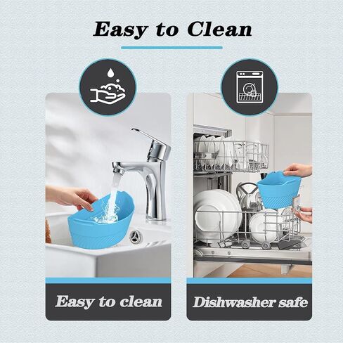 Reusable Slow Cooker Divider Crock pot divider silicon insert Foldable 3-8 Quart Silicone Slow Cooker liners Slow Cooker Liners Blue+Grey in Saudi Arabia