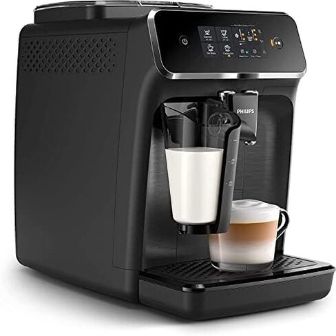 Philips 1200 Series Fully Automatic Espresso Machine - Classic Milk Frother, 2 Coffee Varieties , Intuitive Touch Display, Black, (EP1220/04) in Saudi Arabia