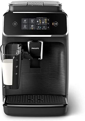 Philips 1200 Series Fully Automatic Espresso Machine - Classic Milk Frother, 2 Coffee Varieties , Intuitive Touch Display, Black, (EP1220/04) in Saudi Arabia