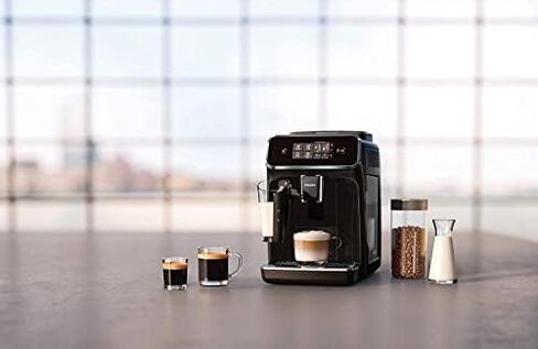 Philips 1200 Series Fully Automatic Espresso Machine - Classic Milk Frother, 2 Coffee Varieties , Intuitive Touch Display, Black, (EP1220/04) in Saudi Arabia