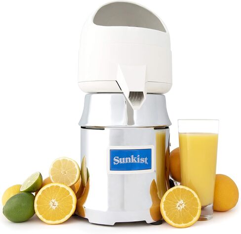 Sunkist Growers J-1 Commercial Juicer | Citrus Press | Electric Juice Extractor | Chrome | Includes 3 Interchangeable Extracting Bulbs | 20 Gallon Per Hour Ability | 31 Pounds in Kuwait