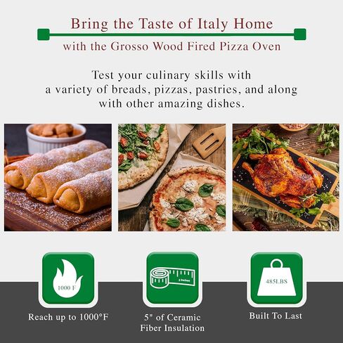 La Piazza Grosso Counter Top - Outdoor Pizza Oven - Wood Burning Oven - Stainless Steel Pizza Oven - 34" x 45" Cooking Surface in Saudi Arabia