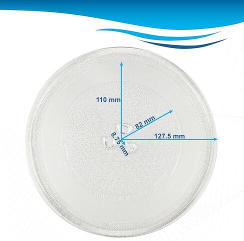 Hqrp صينية زجاجية دوارة 10 انش/ 25.5 سم متوافقة مع مايتاج، ماجيك شيف، سامسونج، جي اي جنرال الكتريك، باناسونيك، جيه سي بيني اوستر ايمرسون دايو ريفال ايويف جالانز، طبق فرن ميكروويف 10 انش 255 ملم in Kuwait