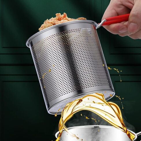SHERCHPRY 1 Set of Stainless Steel Stock Fry Pot with Strainer Basket, Deep Fryers Frying Pot for Frying Fish Shrimp Chicken and Fries in Saudi Arabia